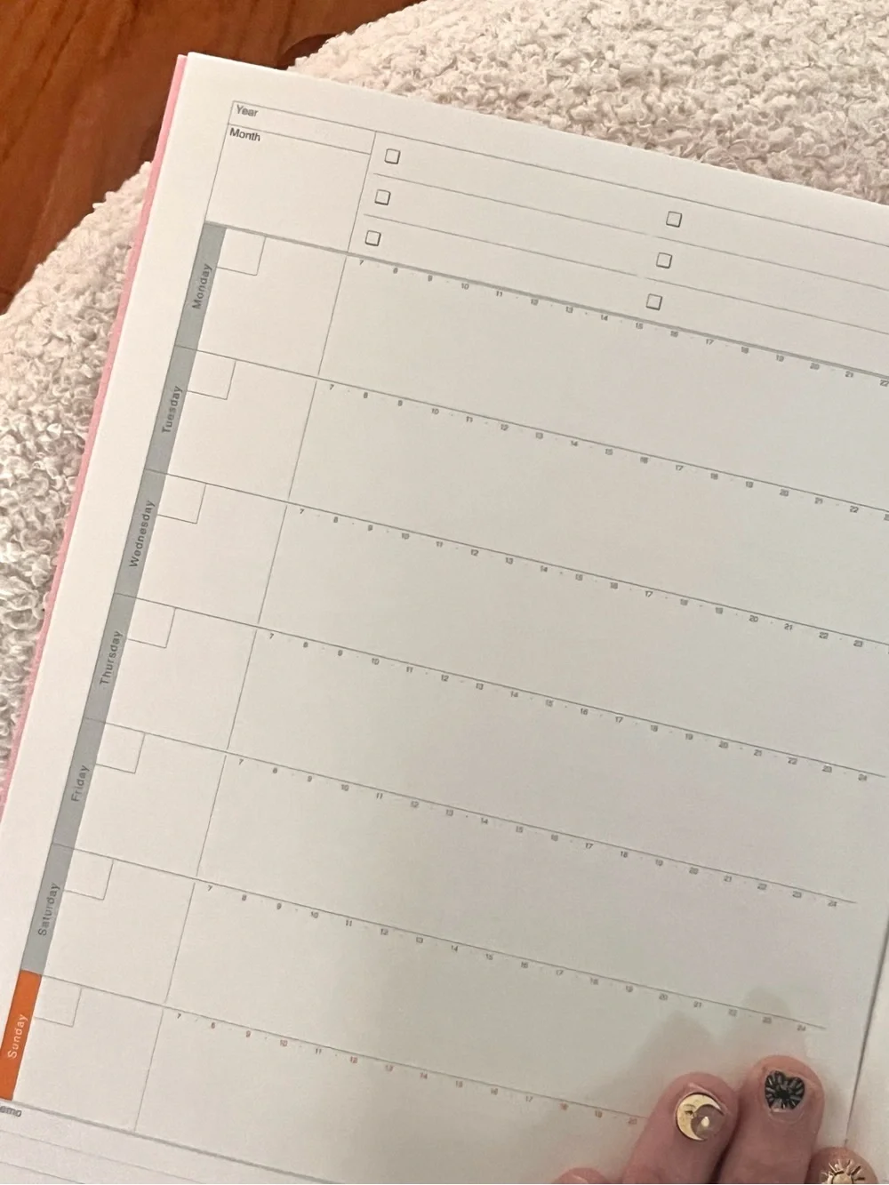 NWT🎉 Luddite Pastel Pink Soft Cover Undated Weekly Planner Notebook